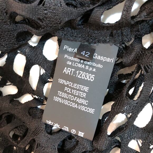 Pier Antonio Gaspari Black Mesh Perforated Net Cutout Retro Dress - Picture 7 of 11